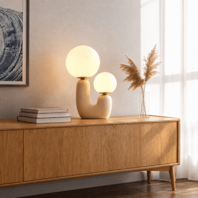 Modern Double Globe Resin Table Lamp