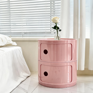 Minimalist Modern Plastic Nightstand for Bedroom