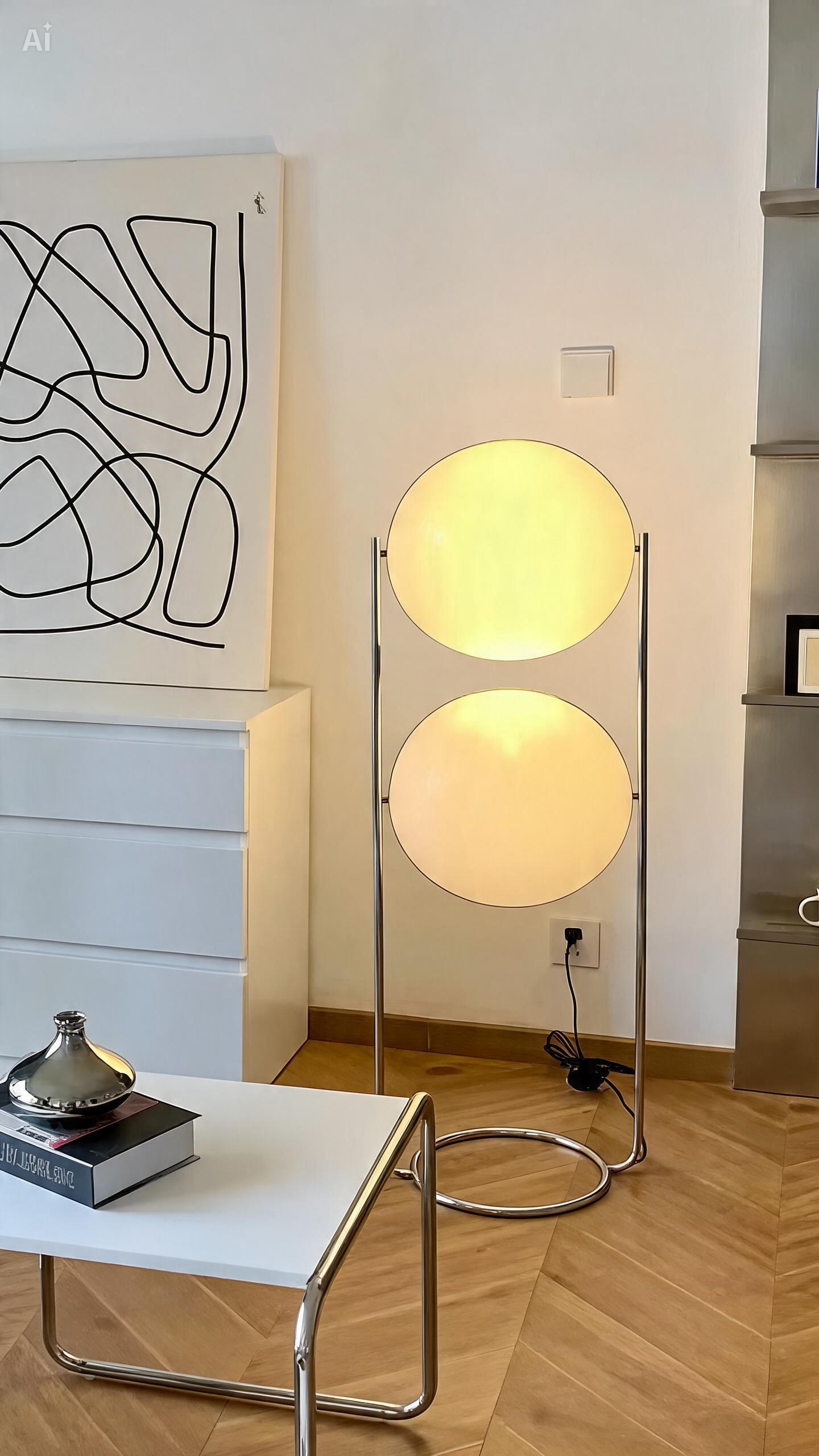 Modern LED Floor Lamp with Iron Body and Acrylic Shade