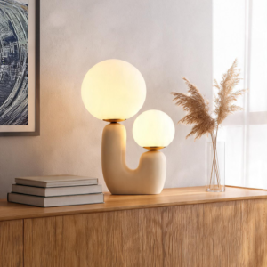 Modern Double Globe Resin Table Lamp