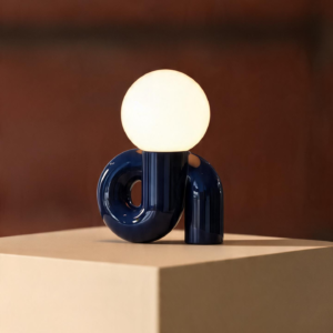Modern Resin Table Lamp with Frosted Glass Globe