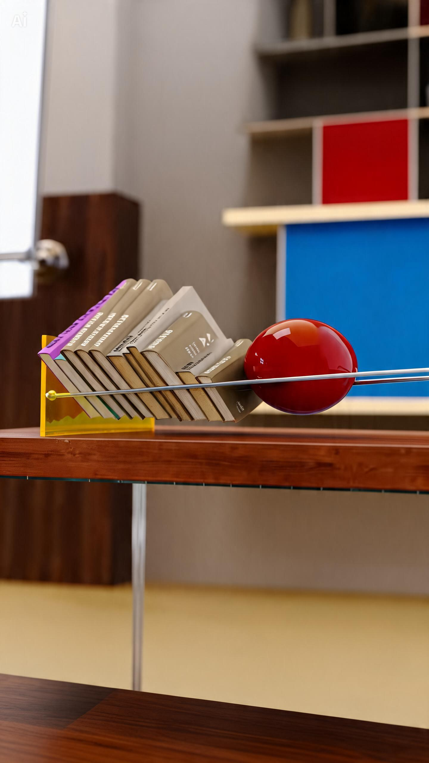 Modern Stainless Steel & Acrylic Freestanding Magazine Rack Bookshelf