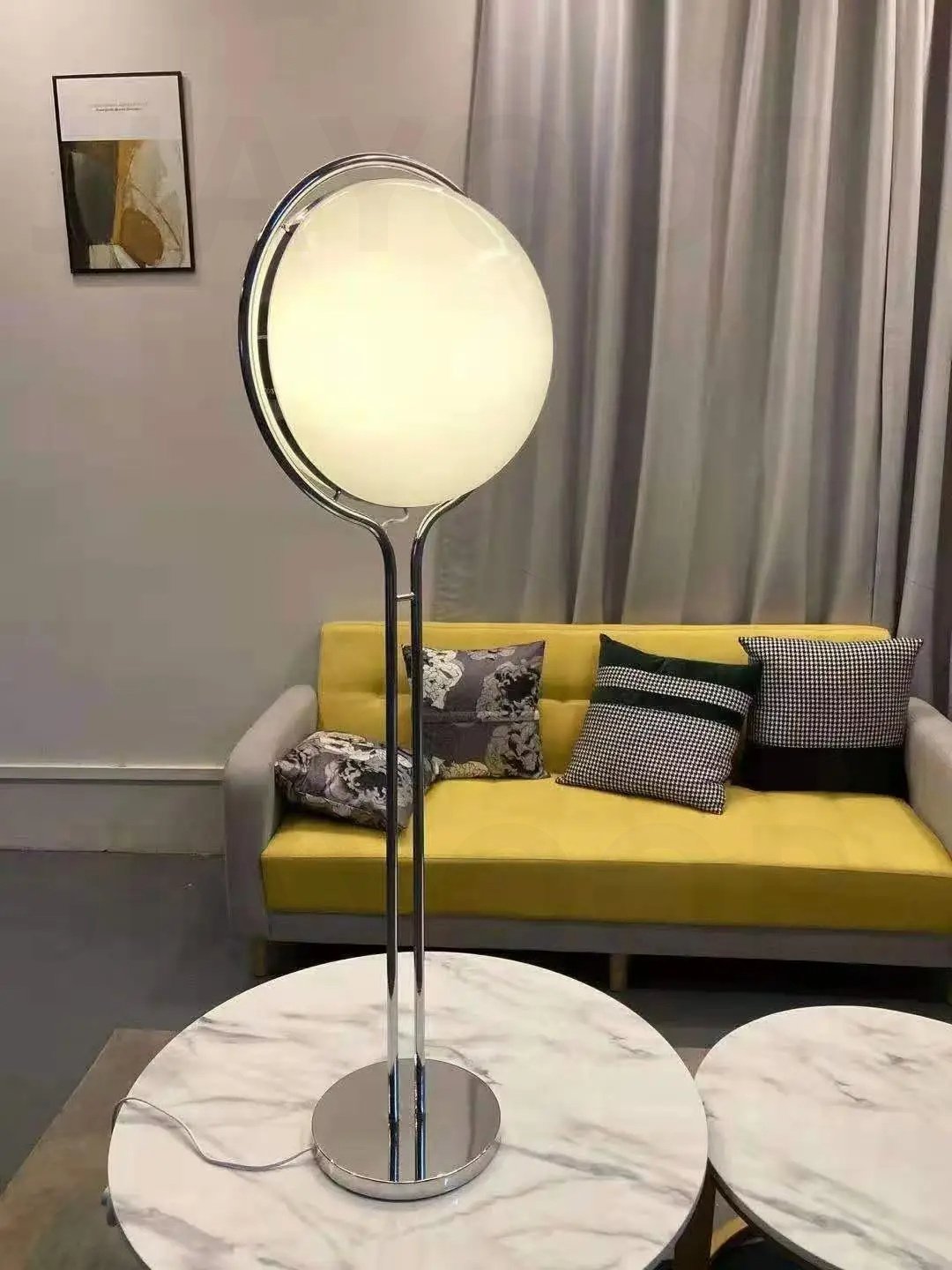 Modern LED Floor Lamp with Iron Body and Acrylic Shade - Image 3