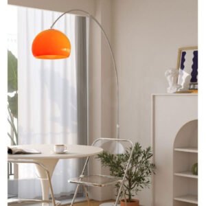 Modern LED Floor Lamp with Iron Frame, Marble Base & ABS Shade