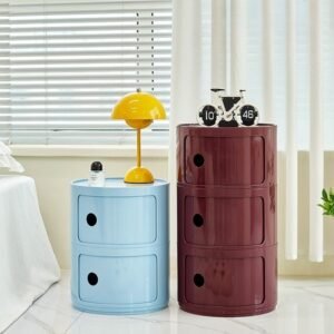 Minimalist Modern Plastic Nightstand for Bedroom