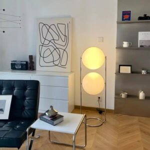 Modern LED Floor Lamp with Iron Body and Acrylic Shade