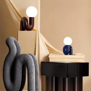 Modern Resin Table Lamp with Frosted Glass Globe