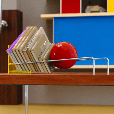 Modern Stainless Steel & Acrylic Freestanding Magazine Rack Bookshelf