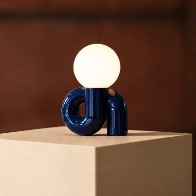 Modern Resin Table Lamp with Frosted Glass Globe
